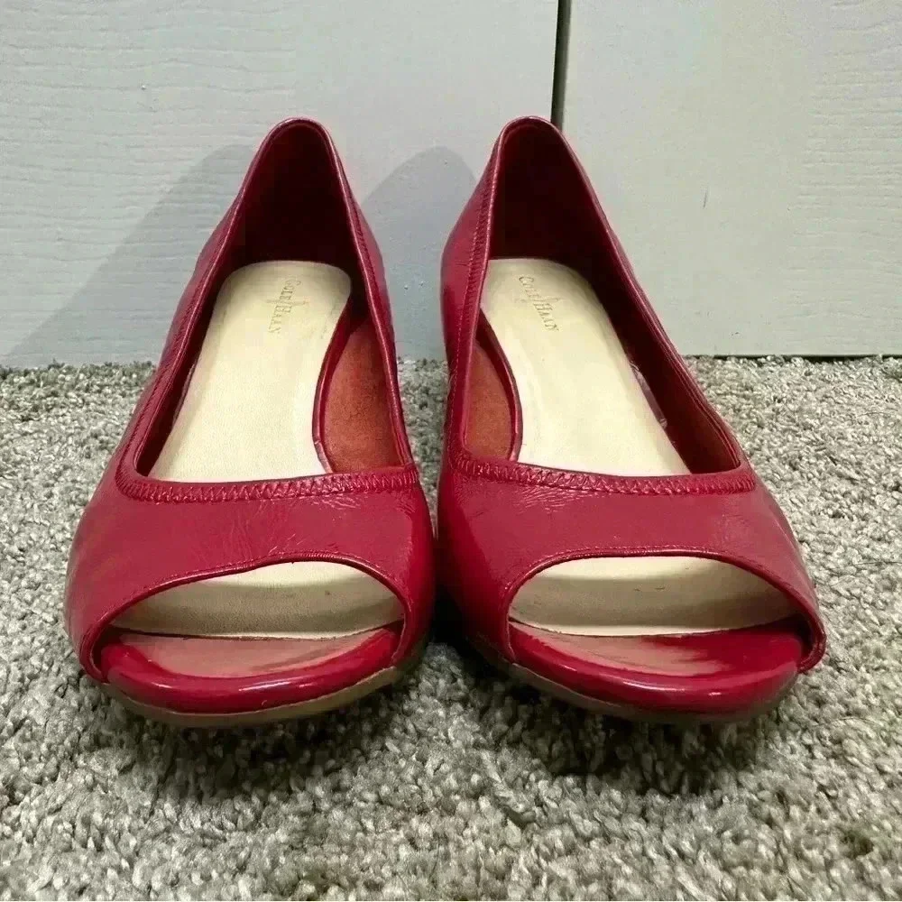 Cole Haan Red Espadrille Wedge Flats